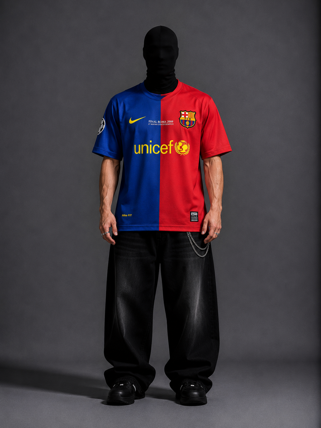 Messi Barcelona 2008-09 half sleeves retro