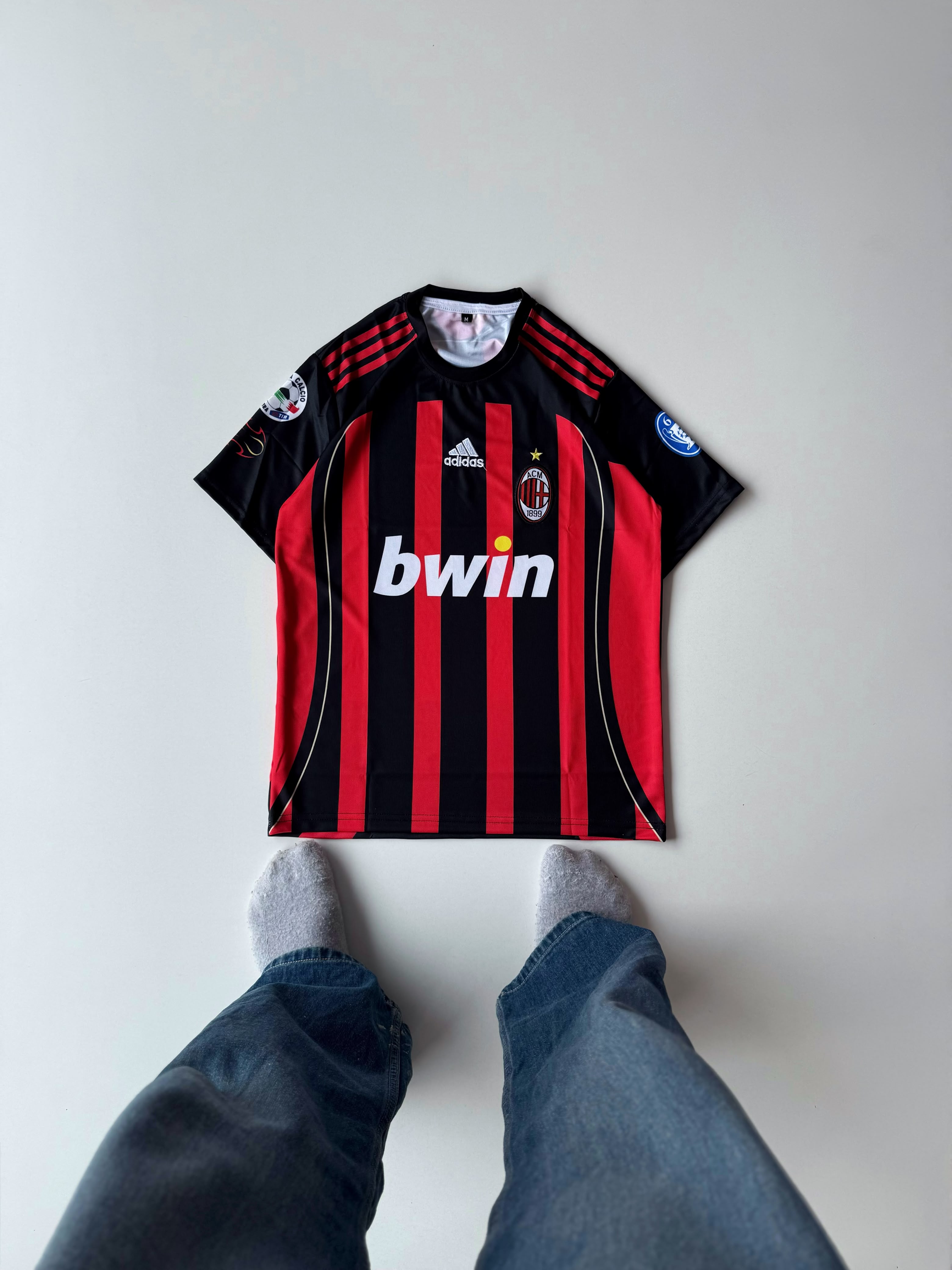Ac milan 2006-07 home Maldini half sleeves retro