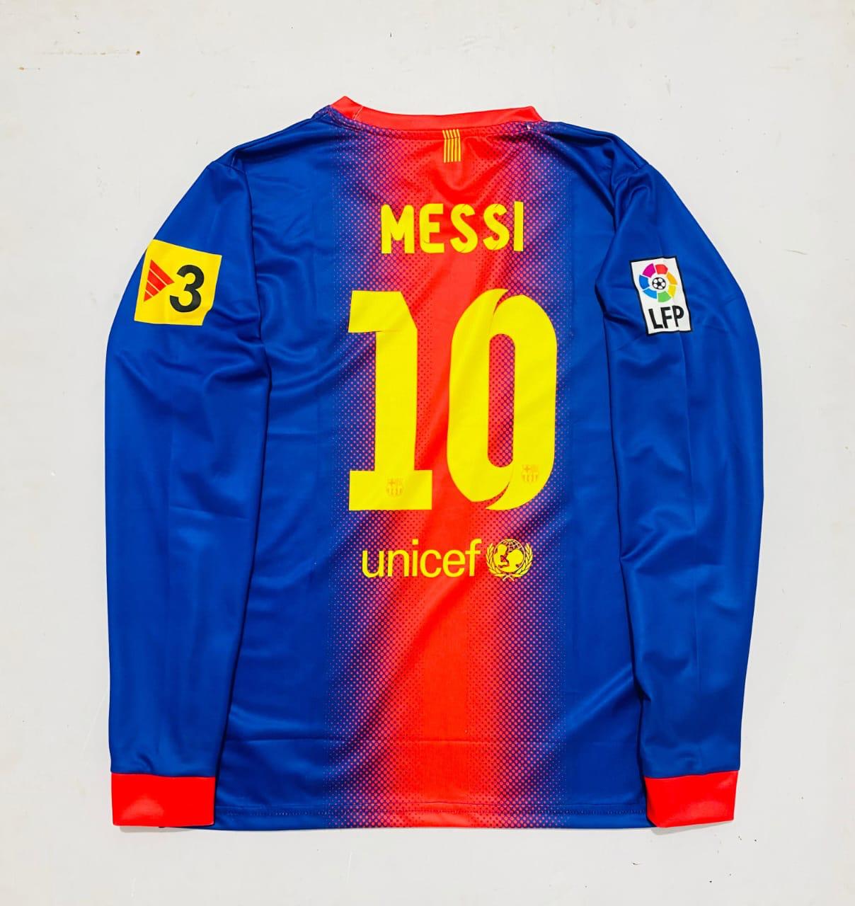 FC Barcelona Messi full sleeves retro kit